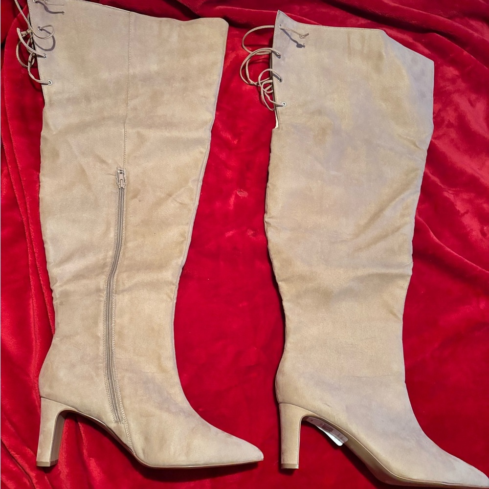 NWOT Fashion to Figure Tan Over-the-Knee Heeled Boots